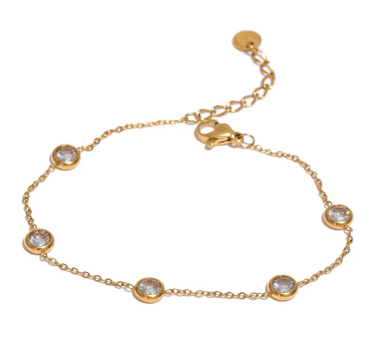 White cubic zirconia bracelet