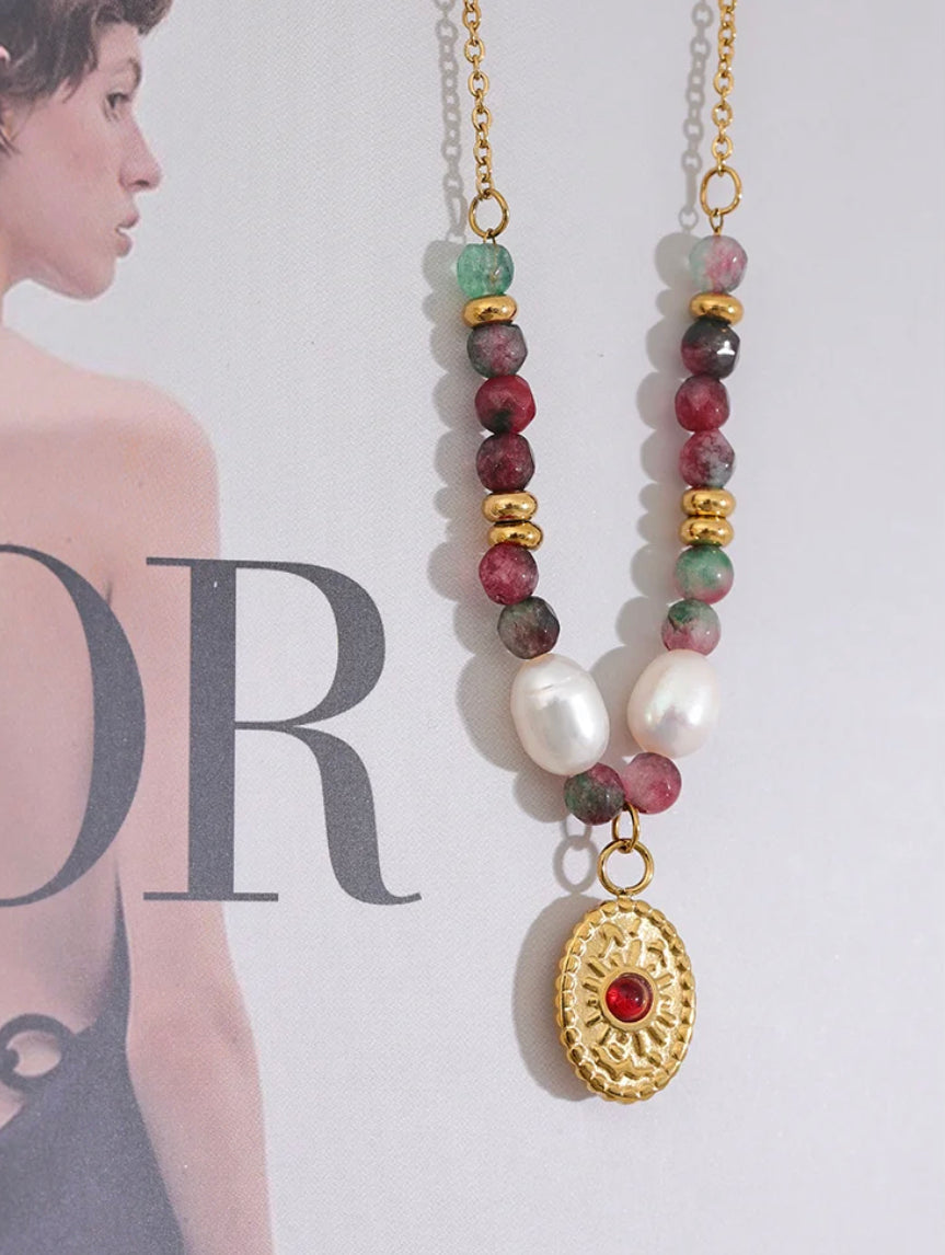 Natural stone necklace