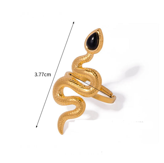 Black snake adjustable ring