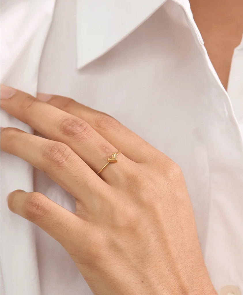Heart adjustable ring