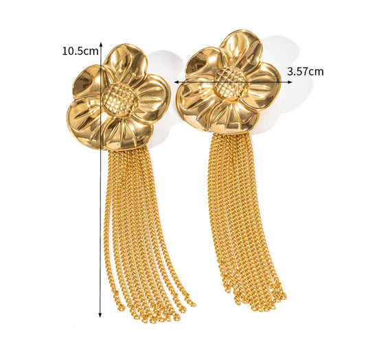 Big flower stud earrings