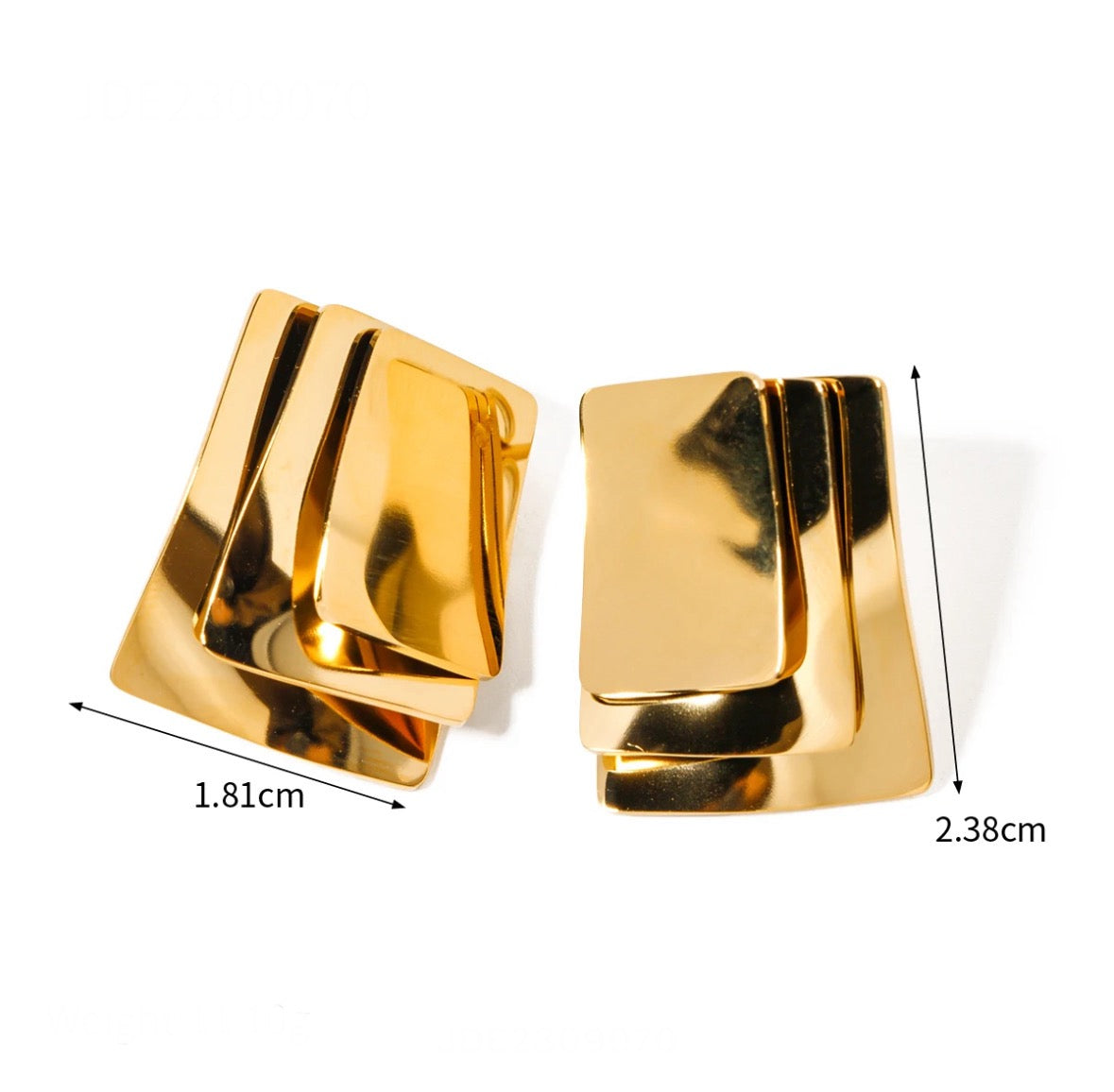 Luxury square stud earrings