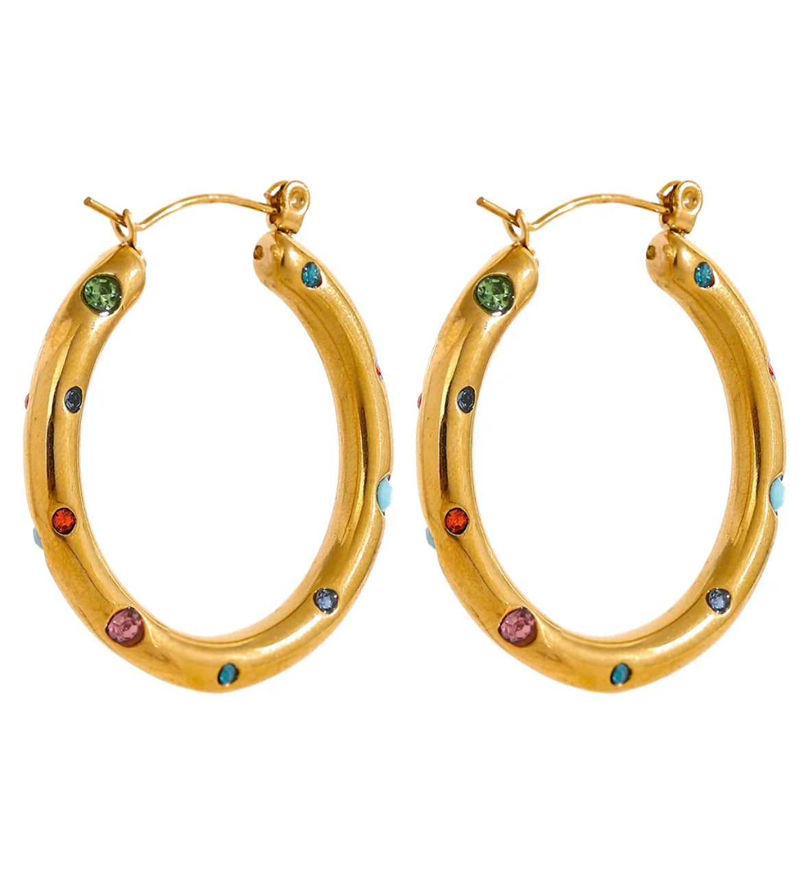 Colorful hoop earrings