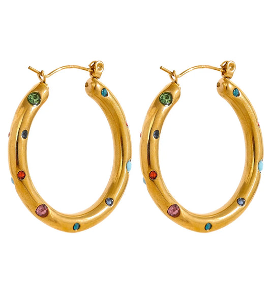 Colorful hoop earrings
