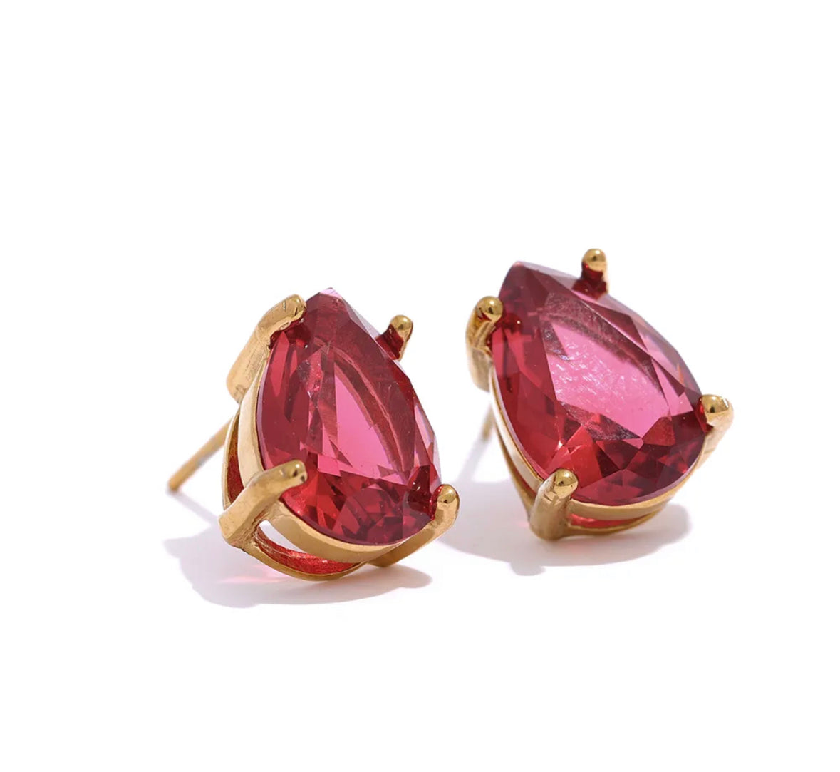 Water drop stud earrings