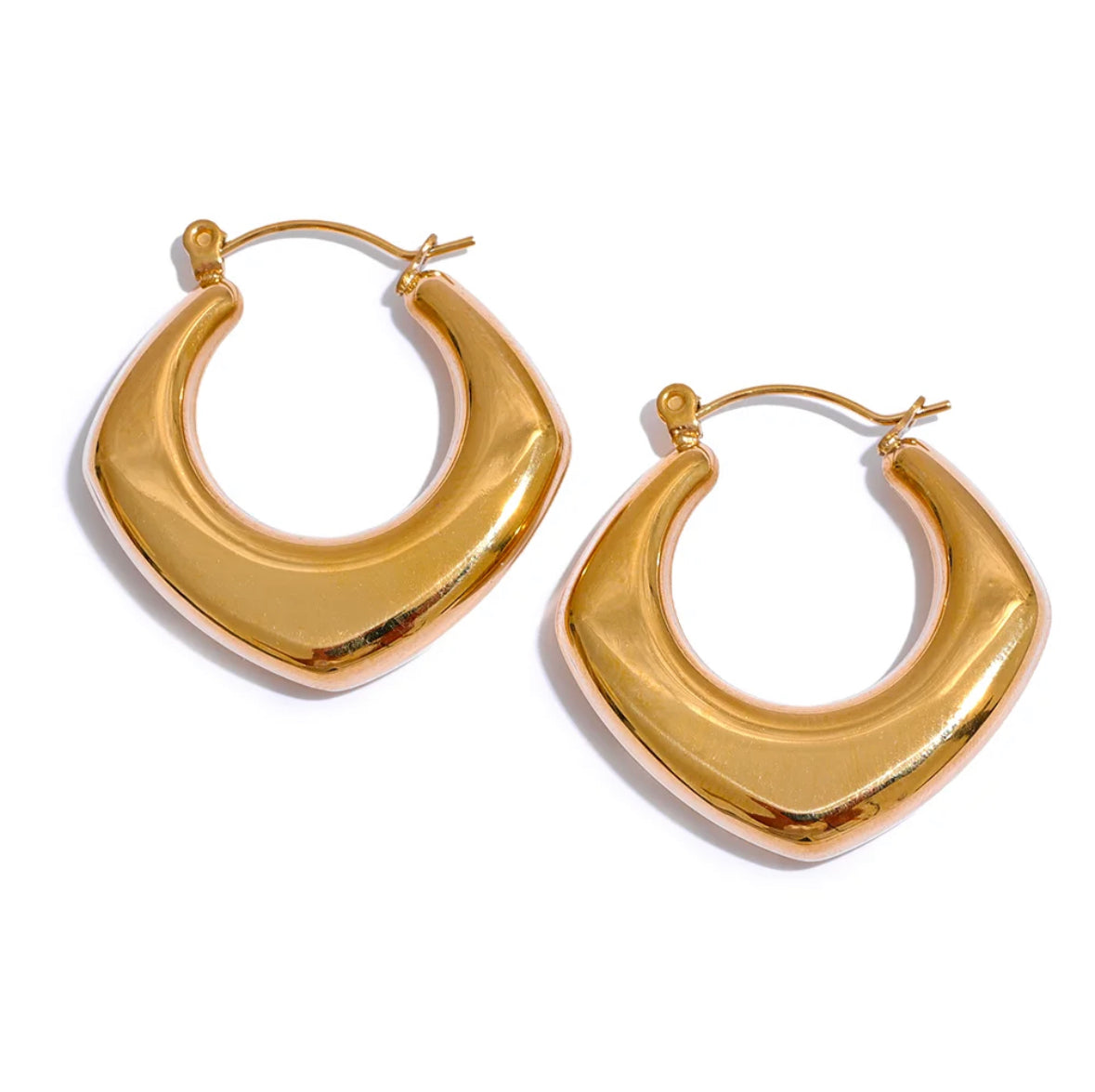 Gold elegant hoops