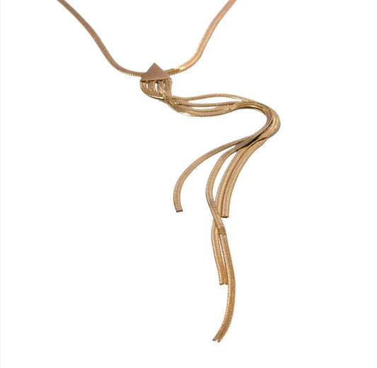 Snake chain long necklace