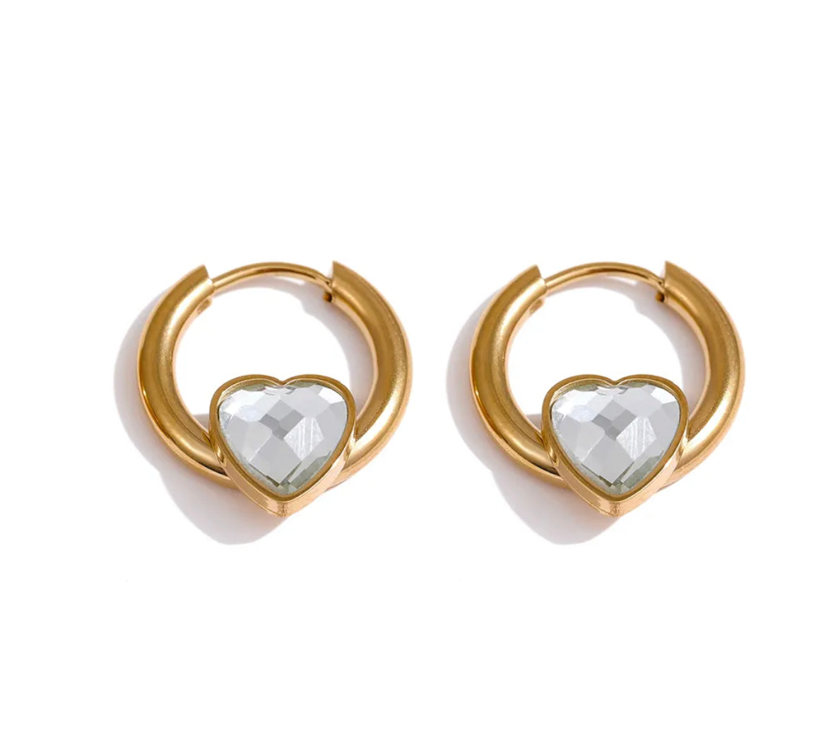 Heart huggie hoop earrings