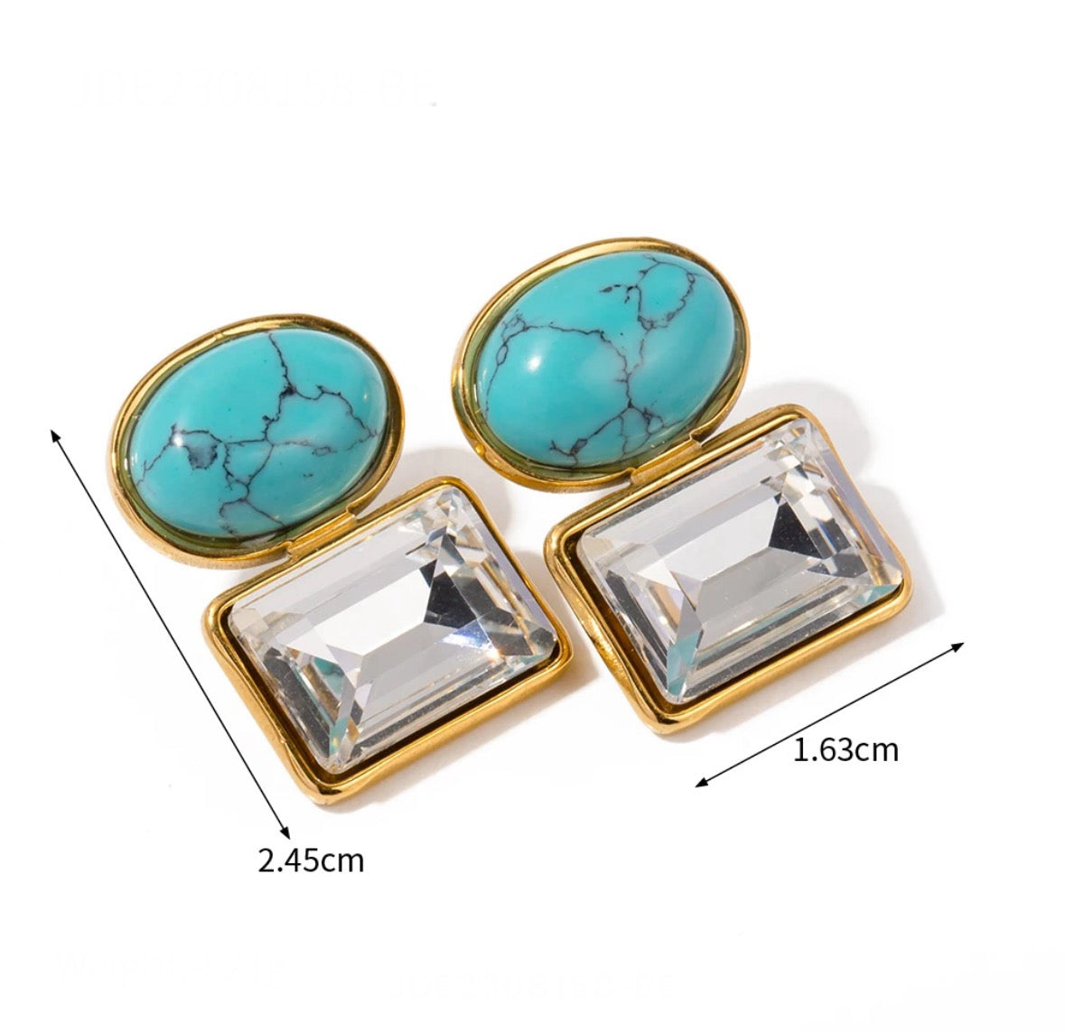 Elegant turquoise stud earrings