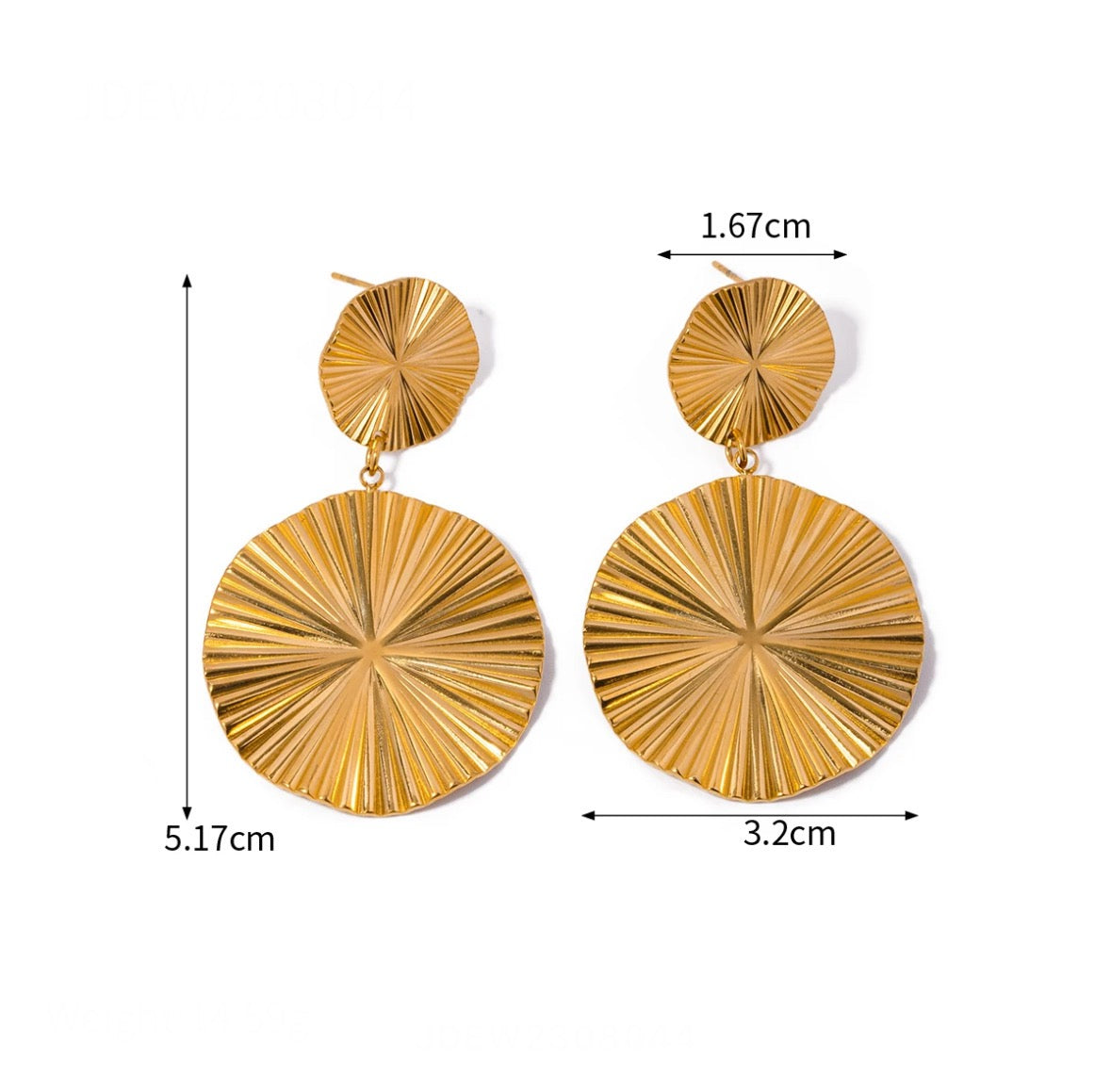 Sunburst double circle earrings