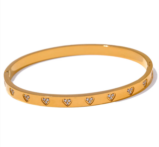 Cubic zirconia heart bangle
