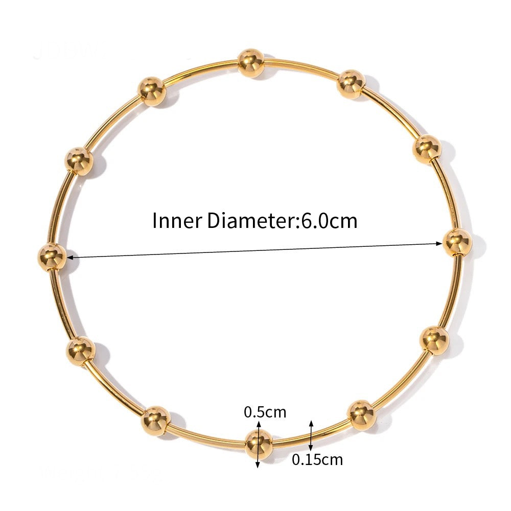 Gold beads bangle