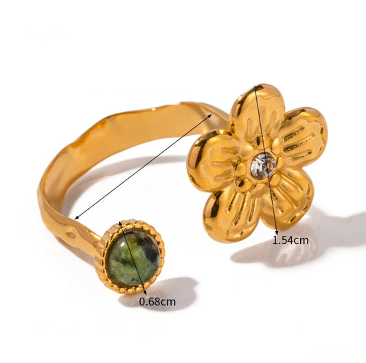 Flower adjustable ring