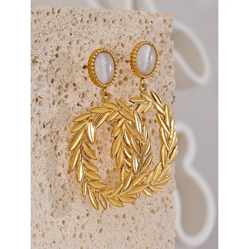 Opal stone elegant drop earring