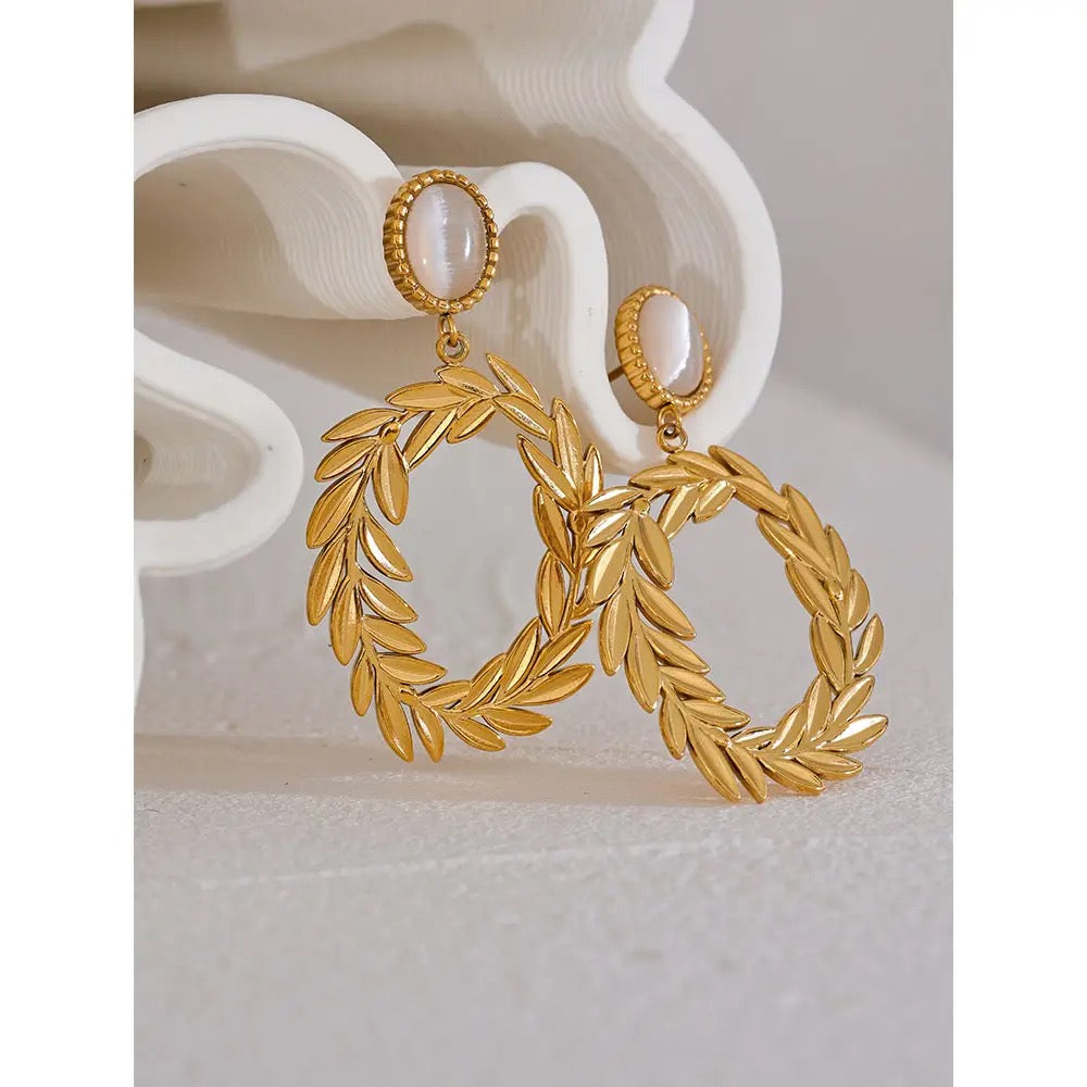 Opal stone elegant drop earring