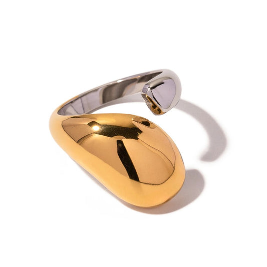 Water drop two tone adjustable ring