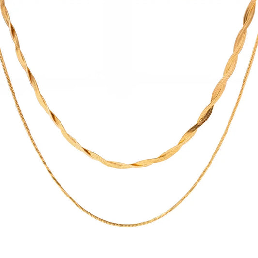 Twist double layer necklace