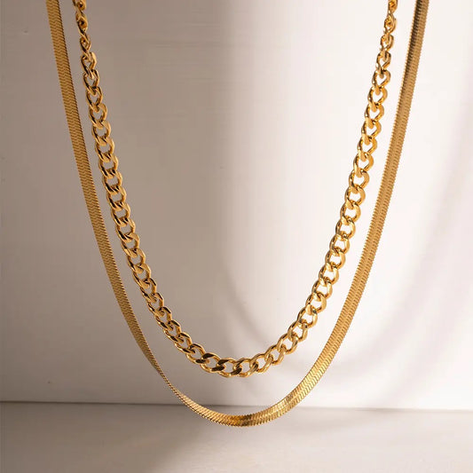 Snake double layer necklace