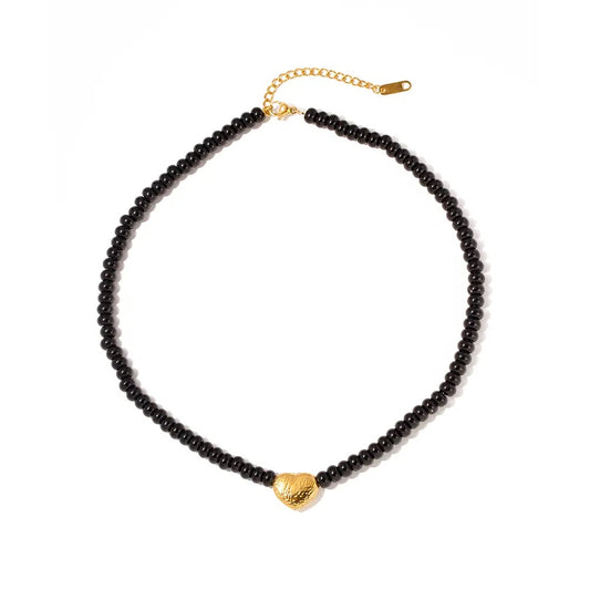 Black heart shape necklace