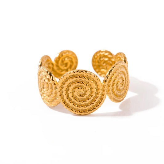 Spiral twist adjustable ring