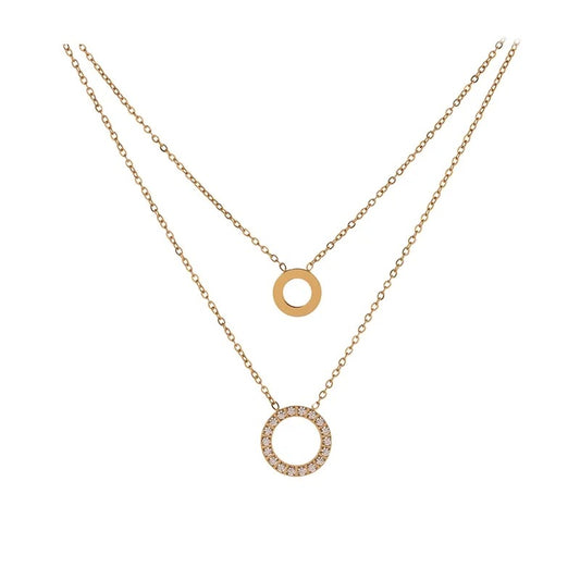 Circle double layered necklace