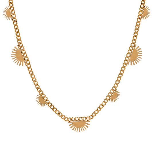 Gold sun necklace