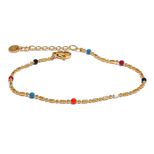 Colorful enamel beads bracelet