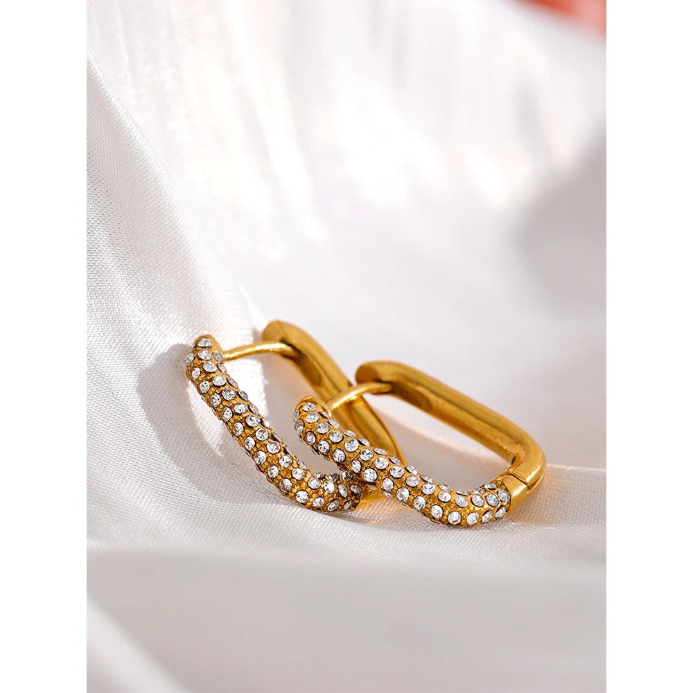 Square huggie hoop earrings