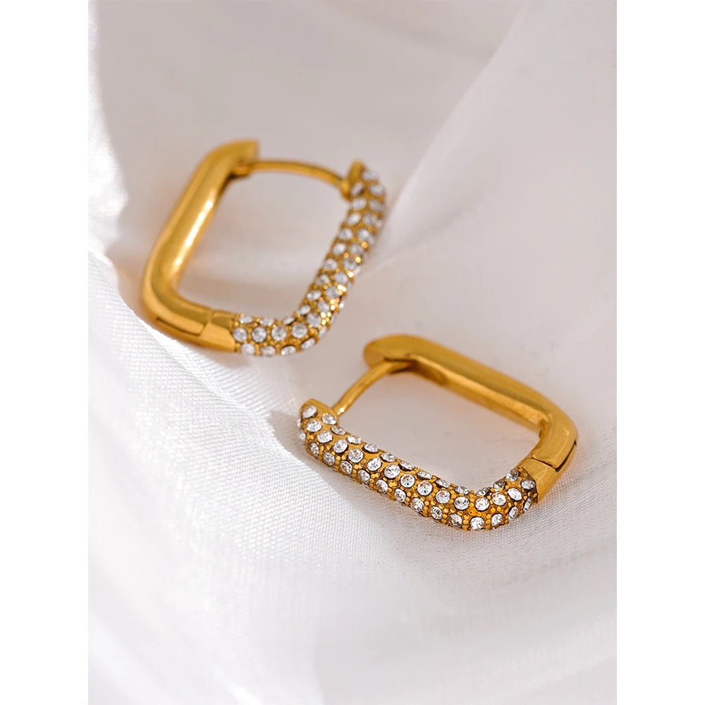 Square huggie hoop earrings