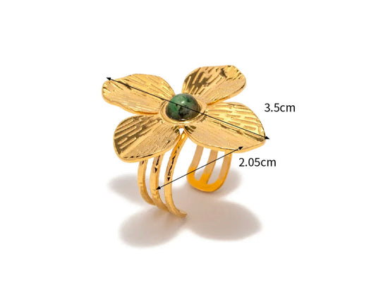 Big flower adjustable ring