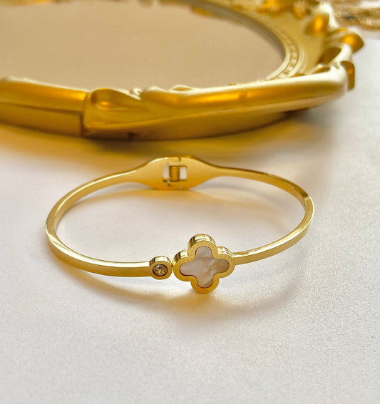White clover cuff bracelet