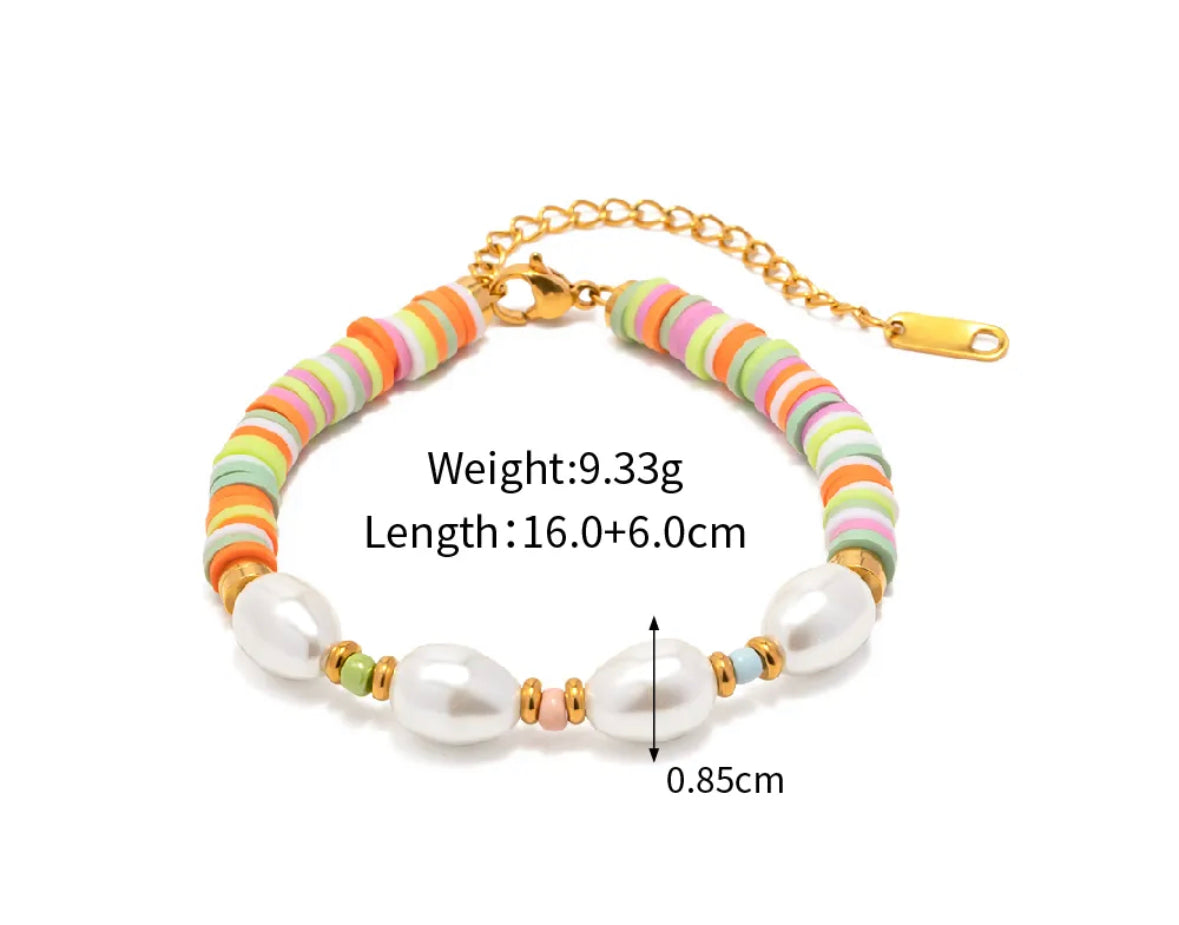 Multicolor Pearl Necklace and bracelet