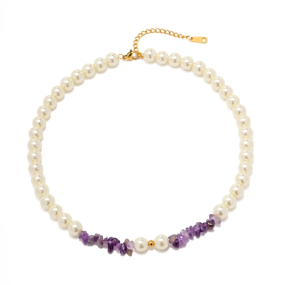 Purple pearl necklace