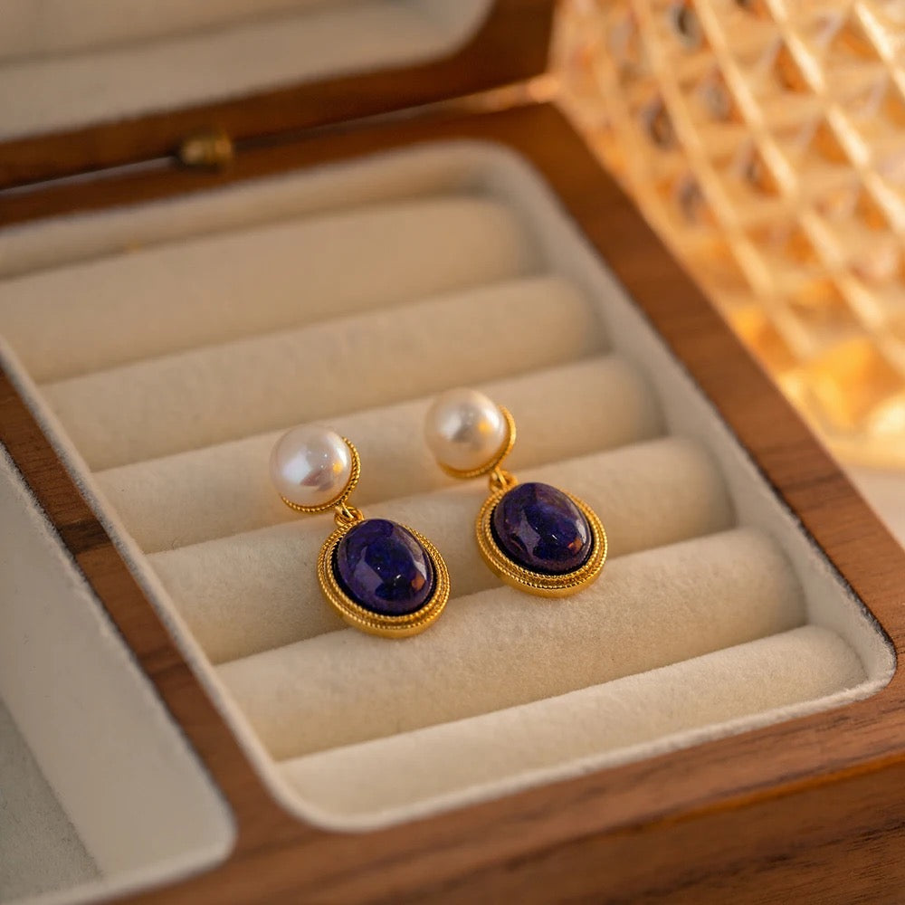 Elegant natural stone earrings