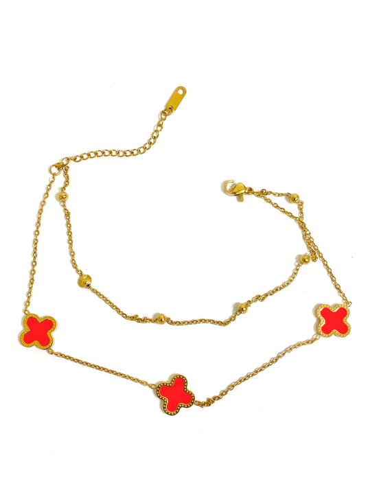Red clover anklet