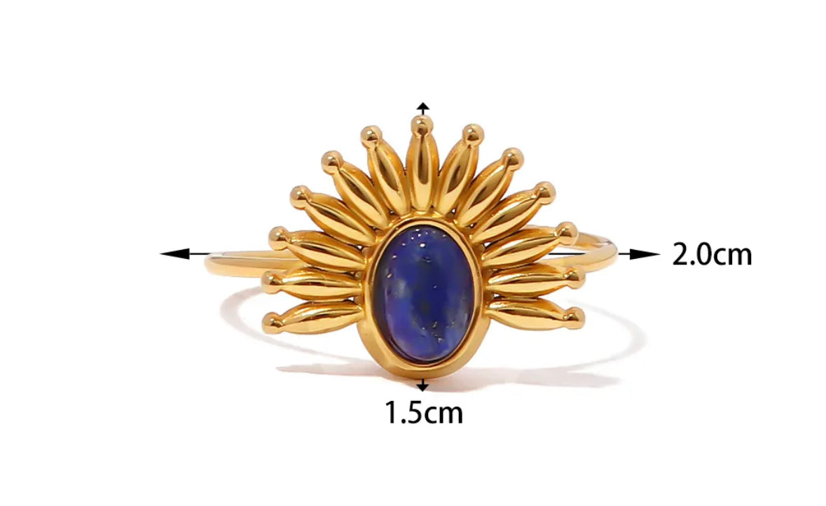 Blue stone adjustable ring