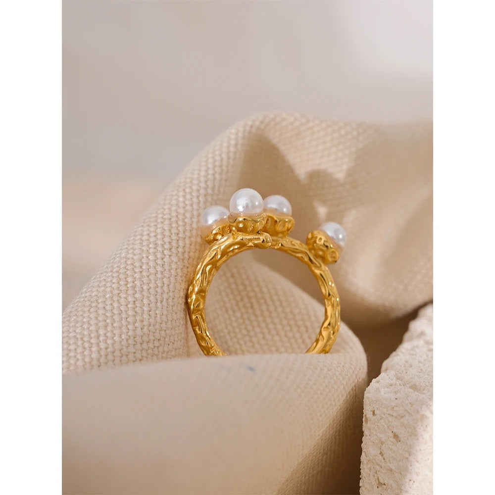 Exquisite pearl adjustable ring
