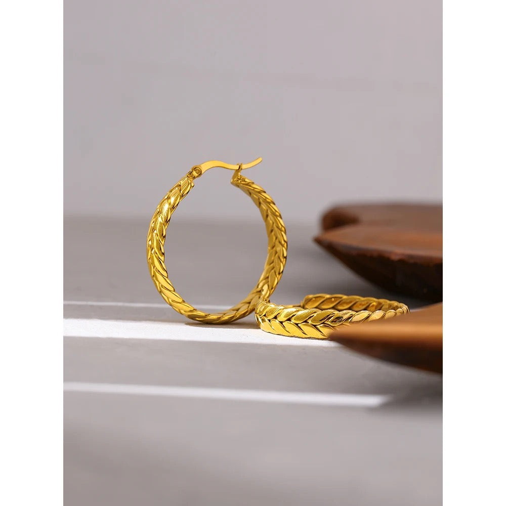Round hoop earrings