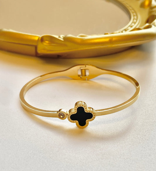 Black clover cuff bracelet
