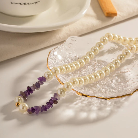 Purple pearl necklace