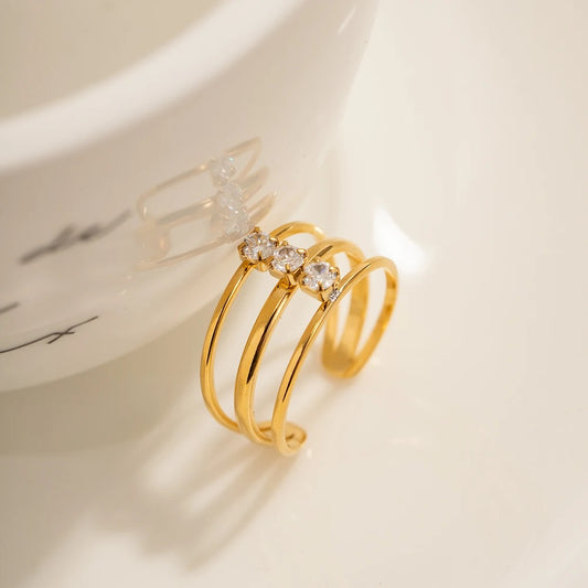 Three layer adjustable ring