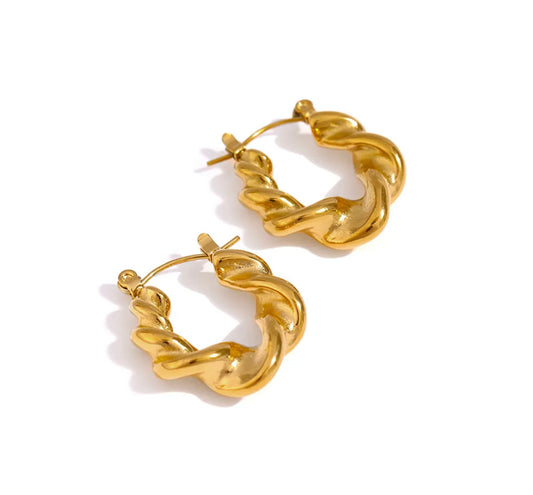 Twist hoop earrings