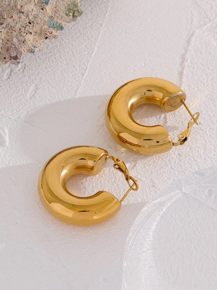 Chunky hoop earrings