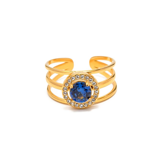 Blue adjustable ring
