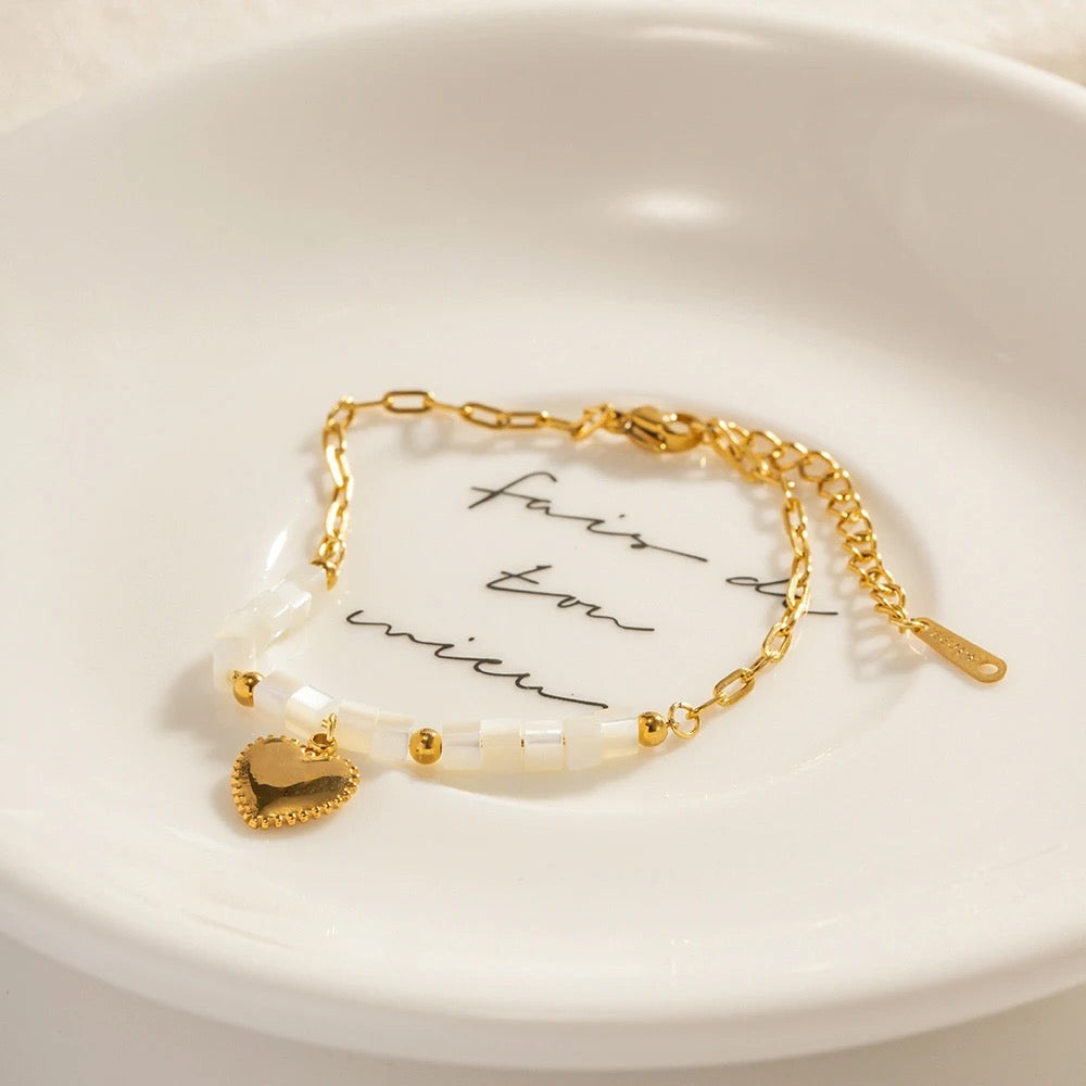 White Heart bracelet