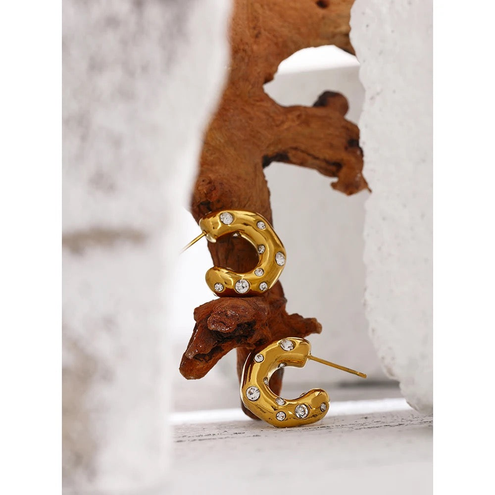 Fancy Hoop stud earrings