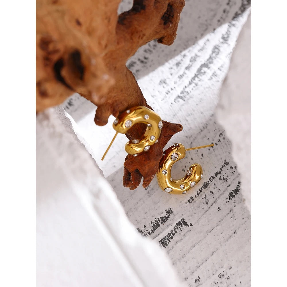 Fancy Hoop stud earrings