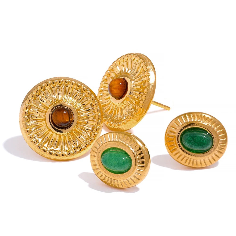 Natural stone stud earrings