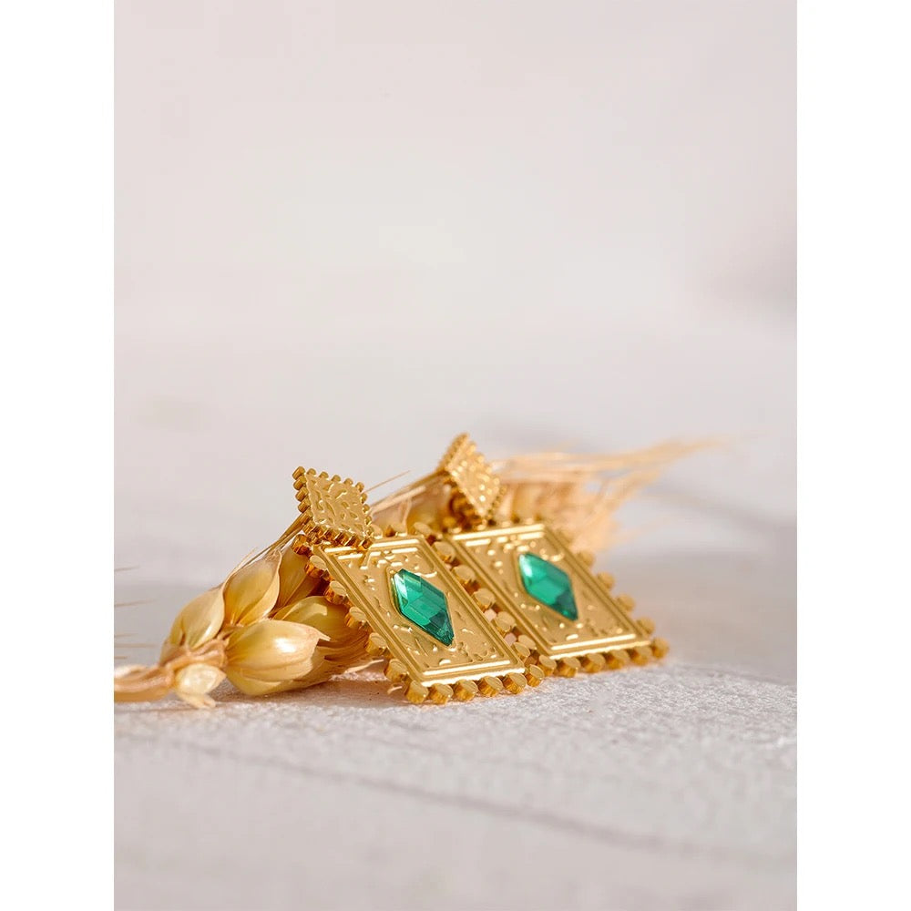 Square geometric drop earrings