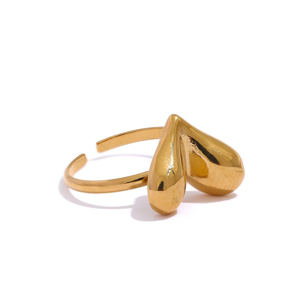 Heart adjustable ring